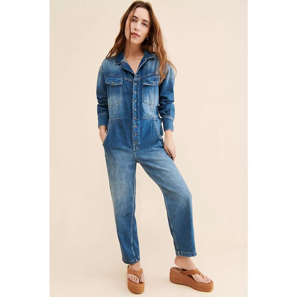 We the Free Townes Blue Denim Coverall Size M
